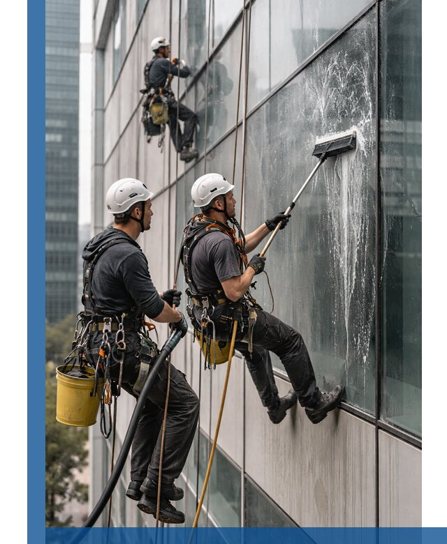 Профессиональная высотная мойка фасадов зданий в Мончегорске