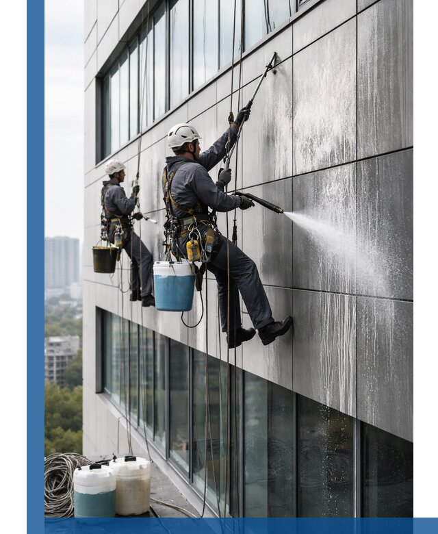 Профессиональная мойка вентилируемых фасадов в Мончегорске