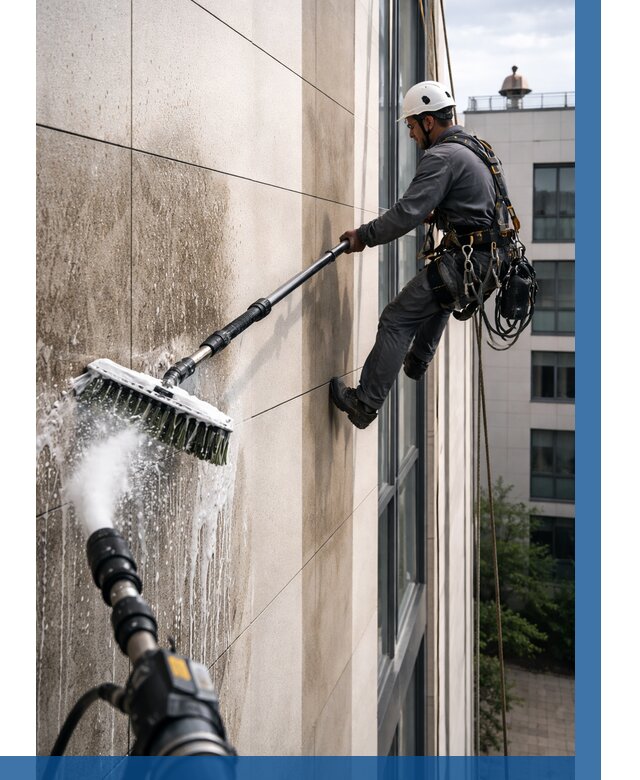 Мойка фасада из керамогранита в Мончегорске от 303 р. | ВЫСОТНИК-Мнч