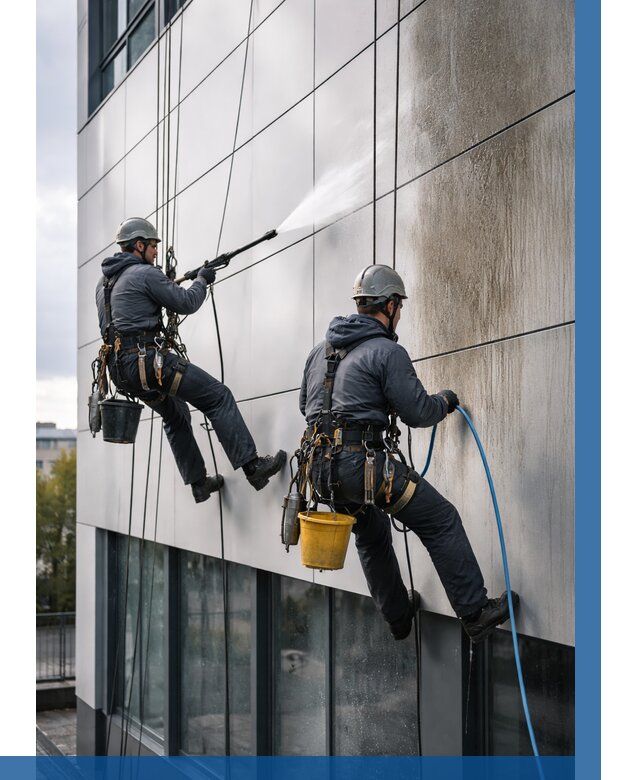 Мойка фасада из композита в Мончегорске по цене от 303 р. | ВЫСОТНИК-Мнч