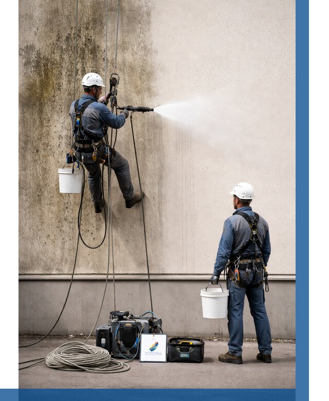 Очистка фасада от плесени в Мончегорске от 303 р. | ВЫСОТНИК-Мнч