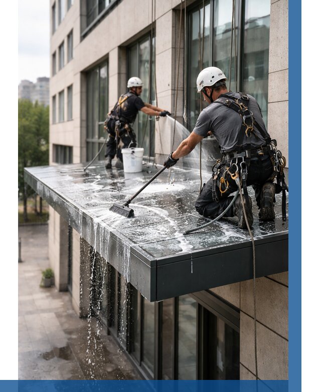 Мойка козырьков и навесов в Мончегорске от 3535 р. | ВЫСОТНИК-Мнч