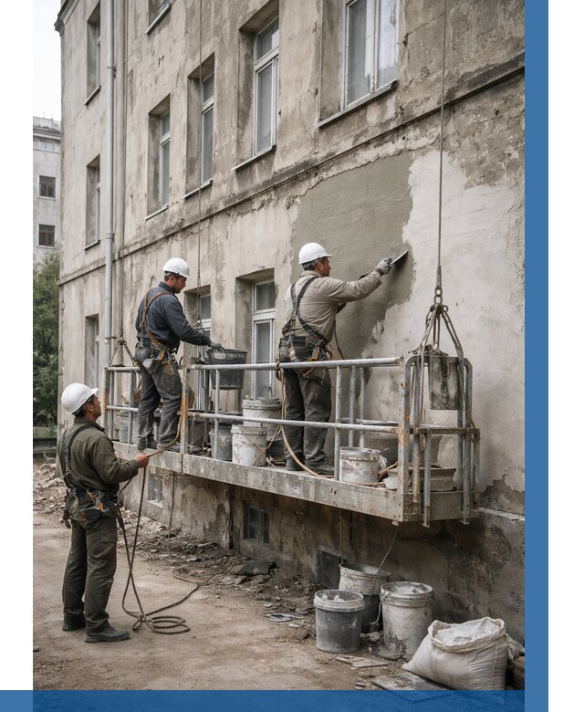 Капитальный ремонт фасада в Мончегорске от 4242 р. | ВЫСОТНИК-Мнч