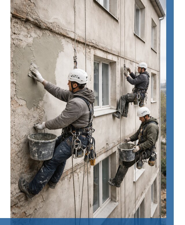 Ремонт штукатурного фасада в Мончегорске от 758 р. под ключ | ВЫСОТНИК-Мнч