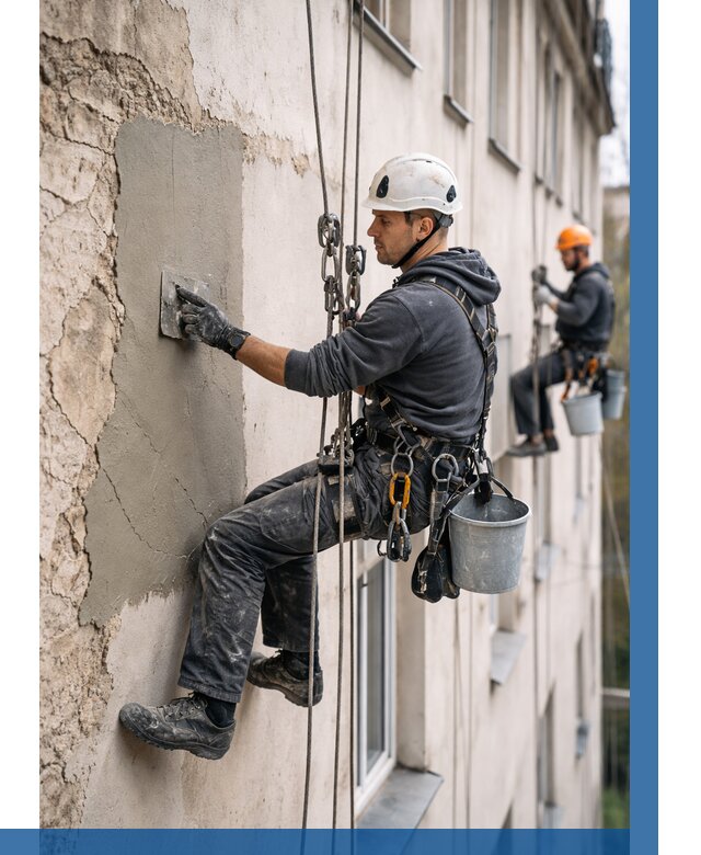 Восстановление штукатурки фасада в Мончегорске от 1212 р. | ВЫСОТНИК-Мнч