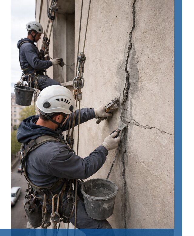 Заделка трещин на фасаде в Мончегорске от 909 р. | ВЫСОТНИК-Мнч