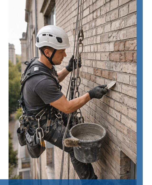 Ремонт кирпичной кладки фасада в Мончегорске от 1818 р. | ВЫСОТНИК-Мнч