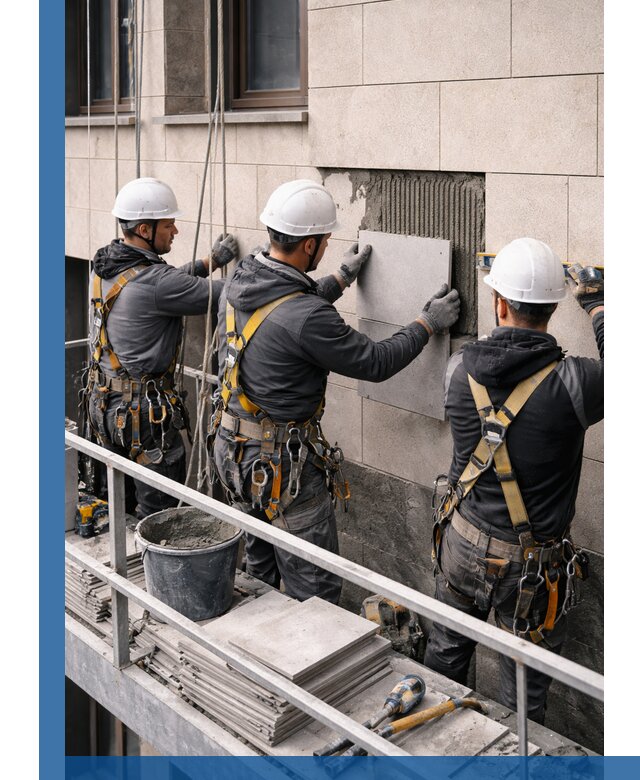 Ремонт облицовки фасада плиткой в Мончегорске с гарантией