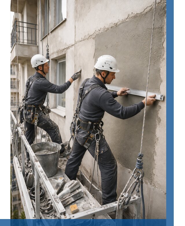 Штукатурка фасада на высоте в Мончегорске от 909 р. | ВЫСОТНИК-Мнч