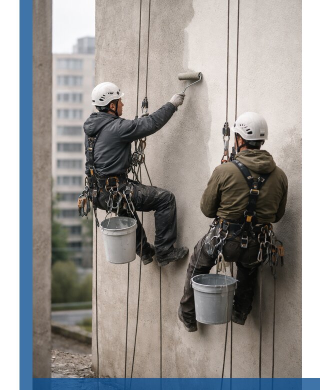 Покраска фасадов высотными альпинистами в Мончегорске с гарантией