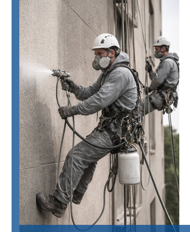 Безвоздушная покраска фасадов зданий в Мончегорске профессионально