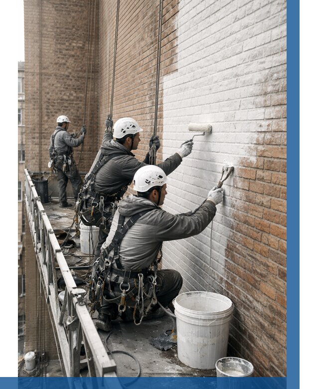 Покраска кирпичного фасада в Мончегорске от 354 р. | ВЫСОТНИК-Мнч