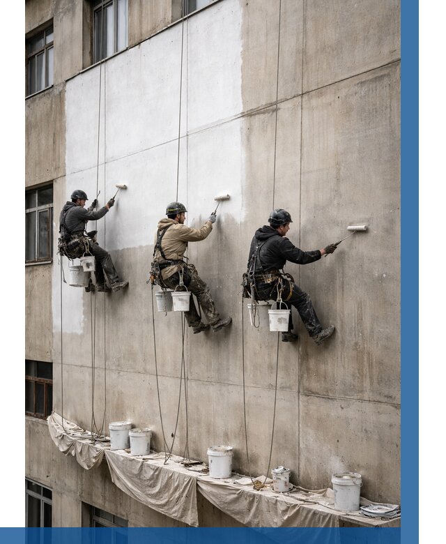 Покраска бетонного фасада в Мончегорске от 354 р за м2 | ВЫСОТНИК-Мнч