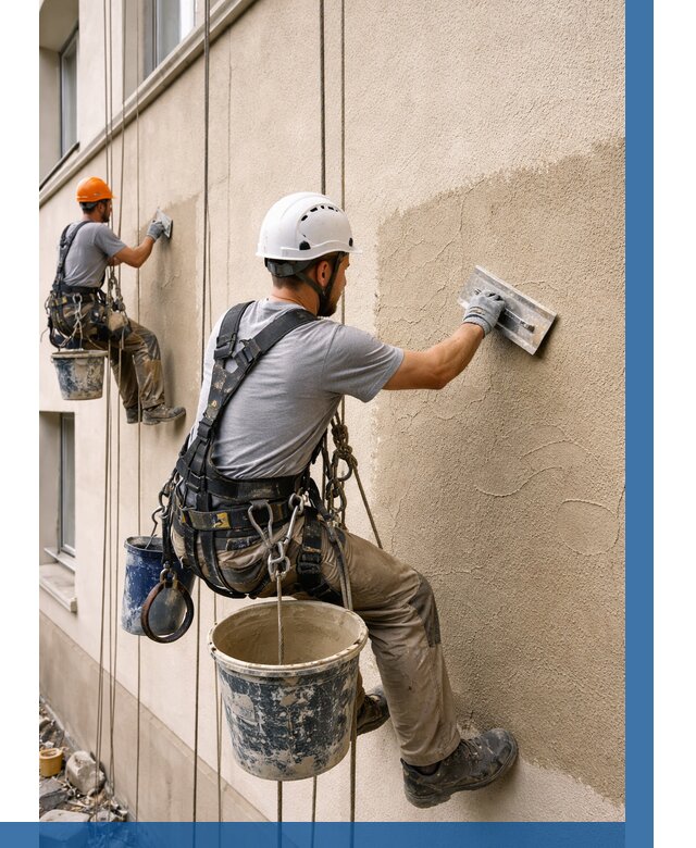 Декоративная штукатурка фасада в Мончегорске от 1212 р. | ВЫСОТНИК-Мнч