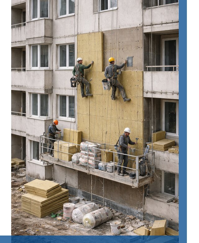 Утепление фасада минватой в Мончегорске от 1515 р. | ВЫСОТНИК-Мнч