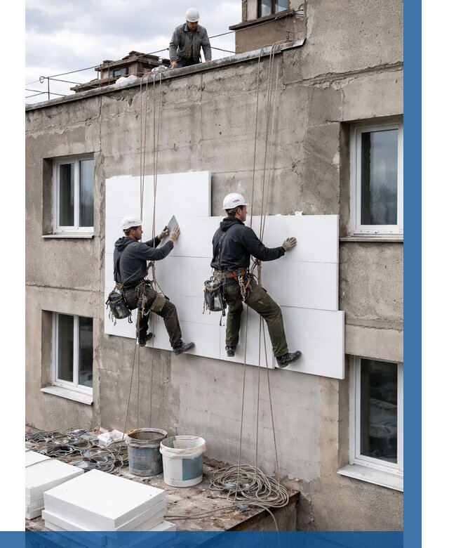 Утепление фасада пенополистиролом в Мончегорске от 1818 р. | ВЫСОТНИК-Мнч