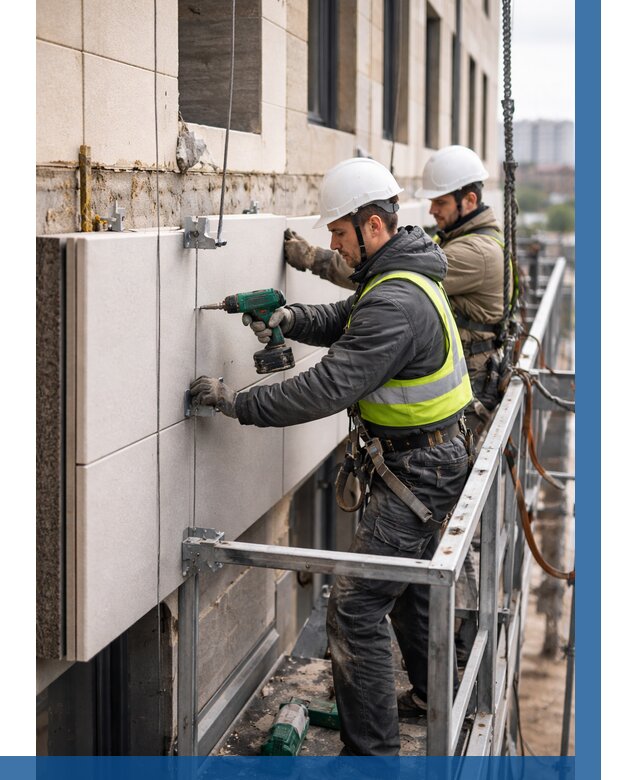 Монтаж фасадных термопанелей в Мончегорске от 1515 р. | ВЫСОТНИК-Мнч