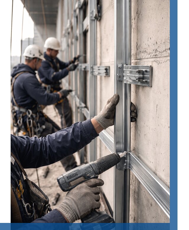 Монтаж подсистемы вентфасада в Мончегорске от 859 р. | ВЫСОТНИК-Мнч