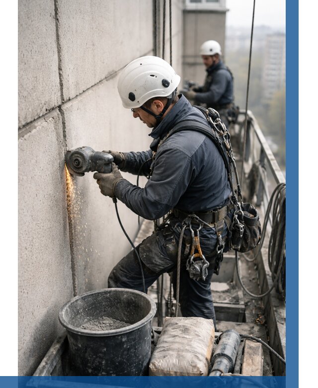 Штробление межпанельных швов в Мончегорске от 1212 р. | ВЫСОТНИК-Мнч