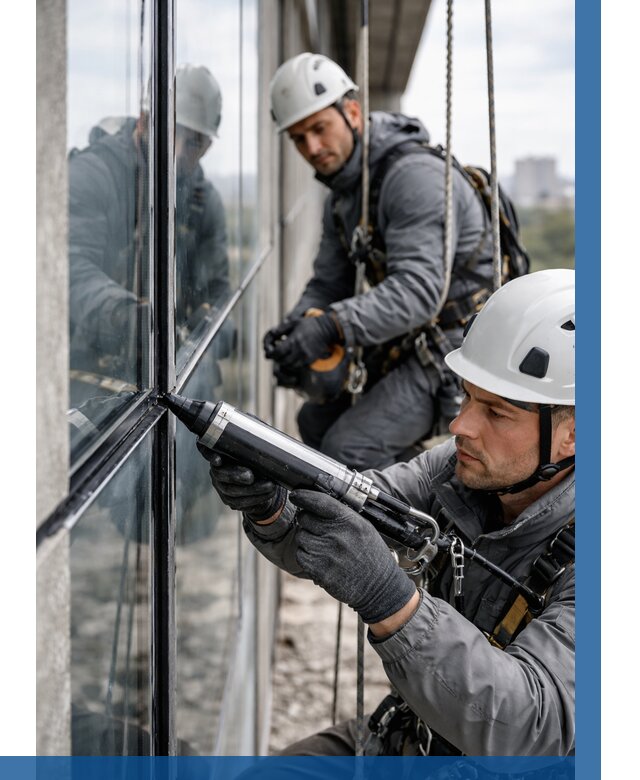 Герметизация витражных швов в Мончегорске от 657 р. | ВЫСОТНИК-Мнч