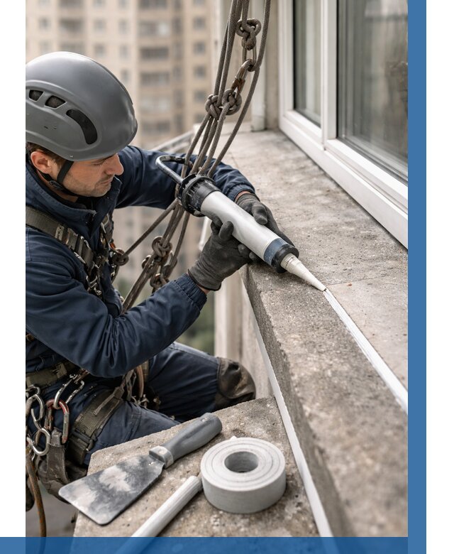 Герметизация балконного козырька в Мончегорске от 4545 р. | ВЫСОТНИК-Мнч