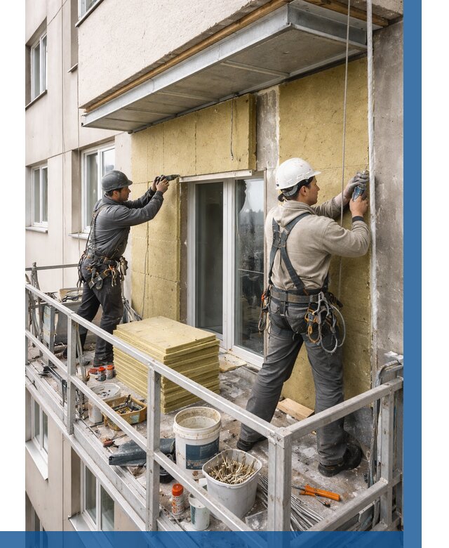 Утепление балкона снаружи в Мончегорске от 1616 р. под ключ ВЫСОТНИК-Мнч