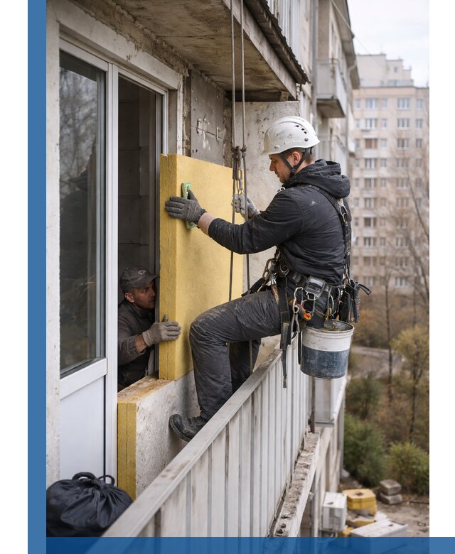 Профессиональное утепление балкона снаружи в Мончегорске под ключ