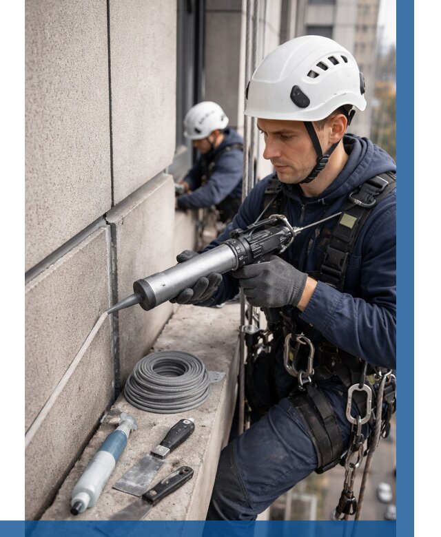 Герметизация деформационных швов фасада в Мончегорске от 707 | ВЫСОТНИК-Мнч