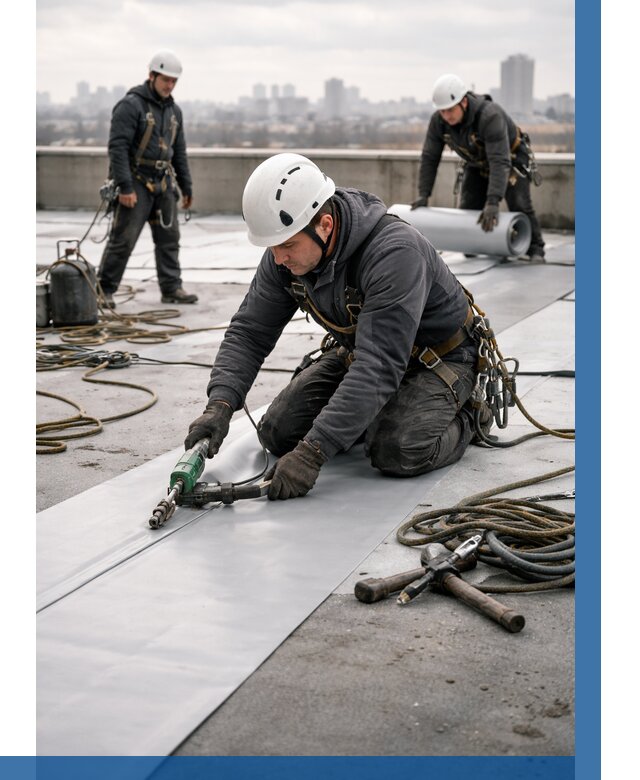 Ремонт мембранной кровли в Мончегорске от 1818 р./м2 | ВЫСОТНИК-Мнч