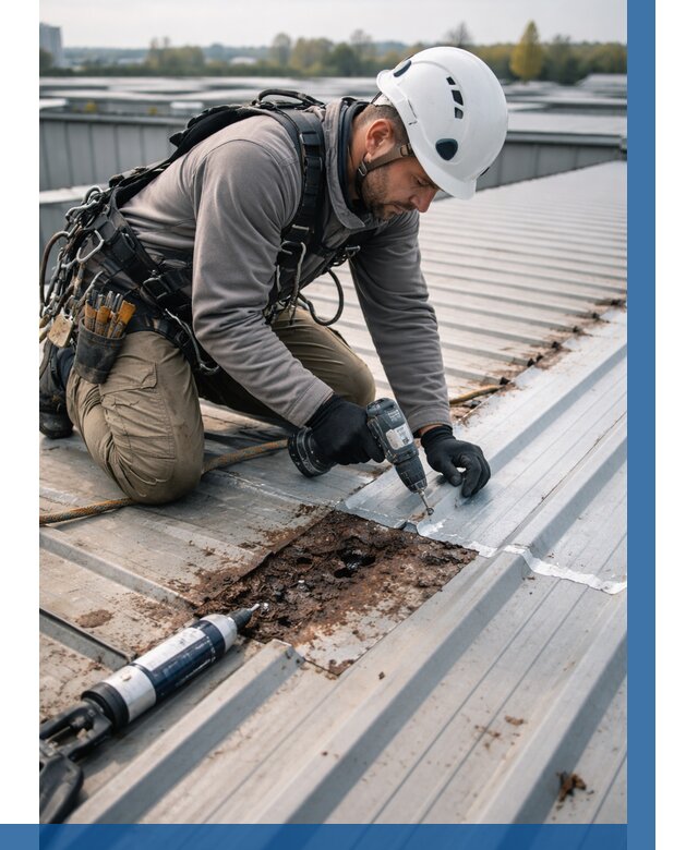 Ремонт профнастила на кровле в Мончегорске от 707 р. | ВЫСОТНИК-Мнч