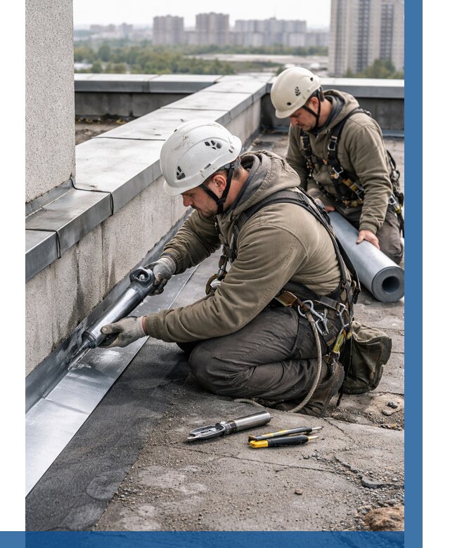 Ремонт кровельных примыканий в Мончегорске от 1212 р. | ВЫСОТНИК-Мнч