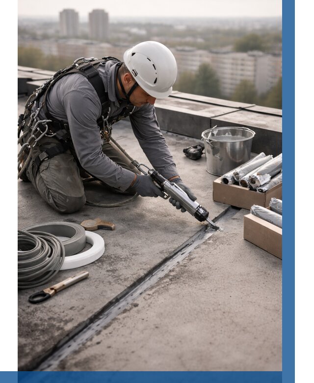 Герметизация швов кровли в Мончегорске от 455 р./м2 | ВЫСОТНИК-Мнч