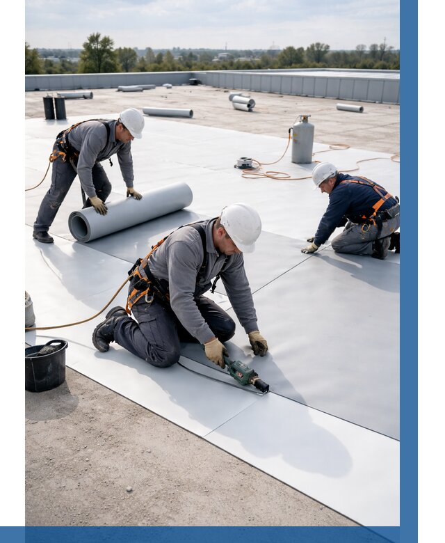 Монтаж мембранной кровли под ключ в Мончегорске от 1212 р. | ВЫСОТНИК-Мнч