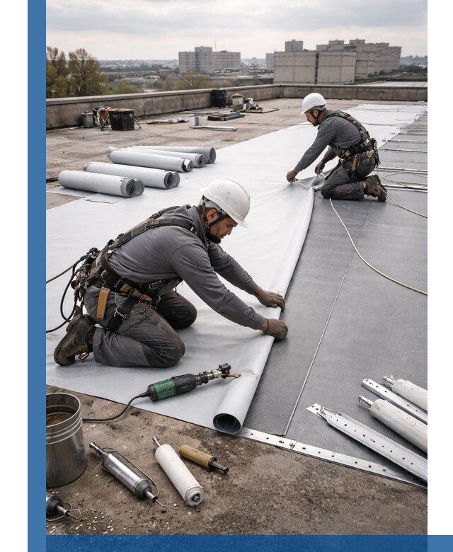 Монтаж мембранной кровли в Мончегорске для промышленных зданий