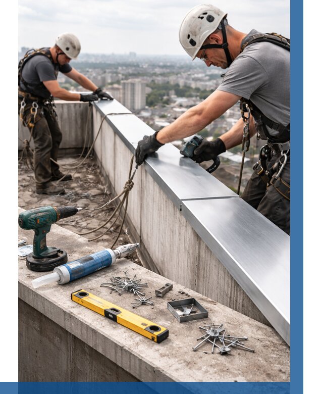 Монтаж парапетных крышек в Мончегорске от 808 р. | ВЫСОТНИК-Мнч