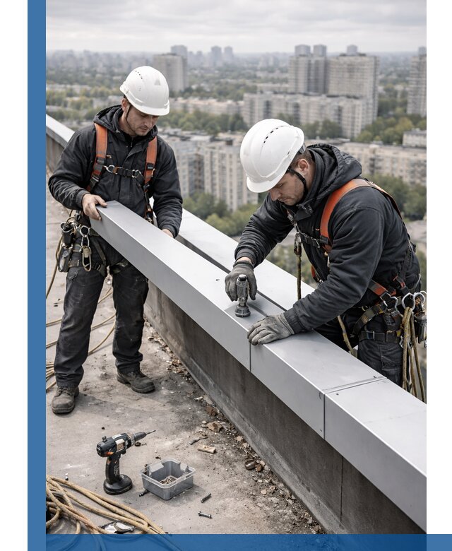 Монтаж парапетных крышек и ограждений кровли в Мончегорске