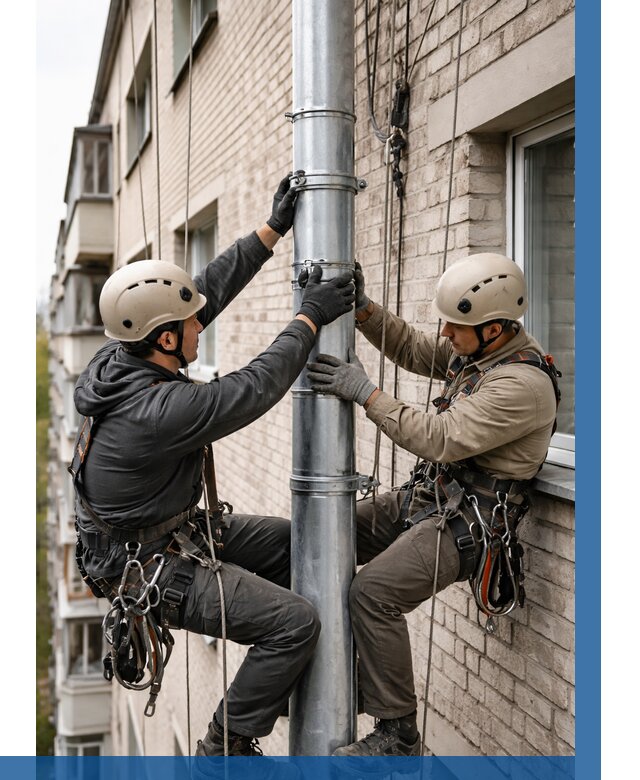 Замена водосточных труб в Мончегорске от 6565 р. | ВЫСОТНИК-Мнч