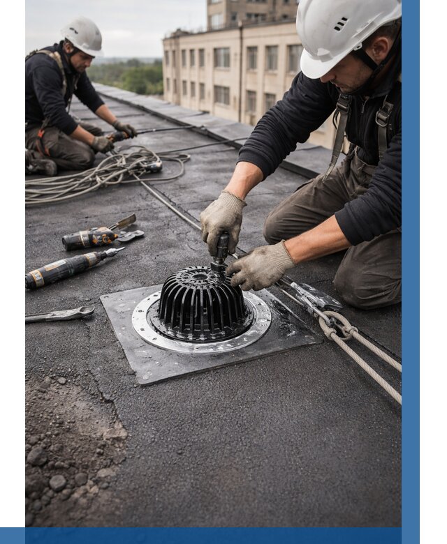 Установка водосточных воронок в Мончегорске цена от 3535 р. | ВЫСОТНИК-Мнч