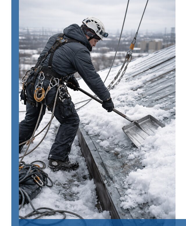 Профессиональная очистка кровли от снега и наледи в Мончегорске