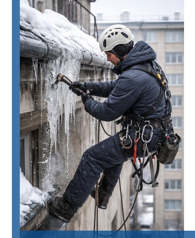 Удаление наледи и чистка водостоков в Мончегорске оперативно и безопасно