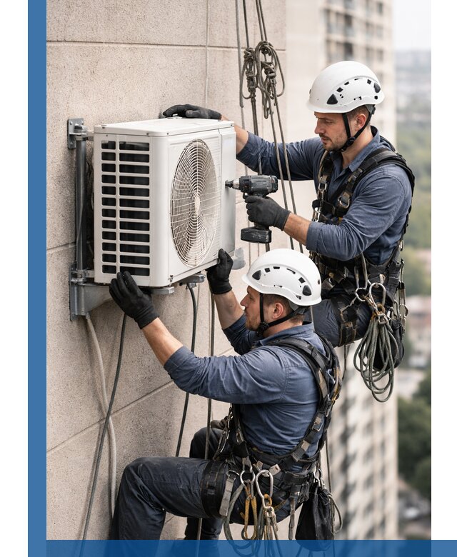 Монтаж внешнего блока кондиционера в Мончегорске установка и крепление