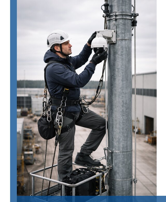 Профессиональная установка видеокамер на мачте в Мончегорске