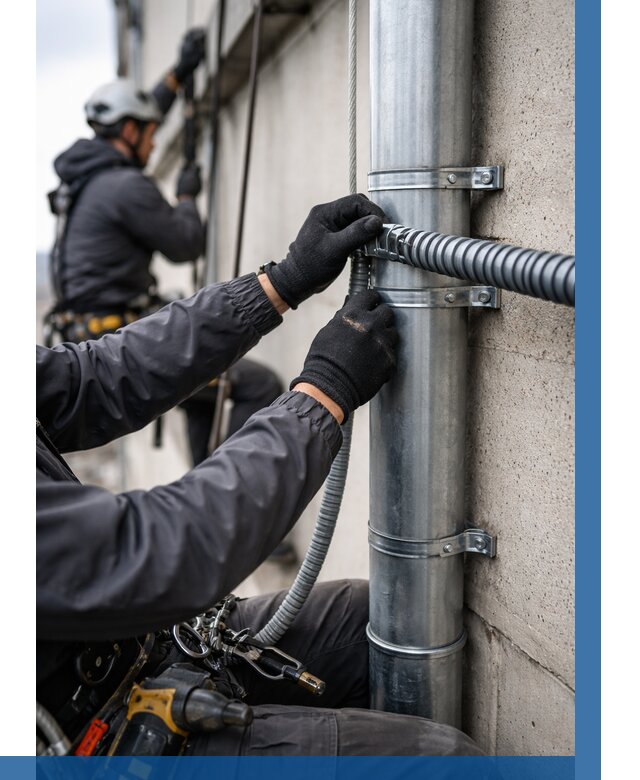 Монтаж гофры для кабеля в Мончегорске от 303 р. | ВЫСОТНИК-Мнч