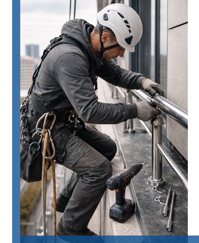 Монтаж ограждений на высоте в Мончегорске для зданий и конструкций