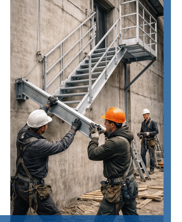 Монтаж металлических лестниц в Мончегорске от 15150 р. | ВЫСОТНИК-Мнч