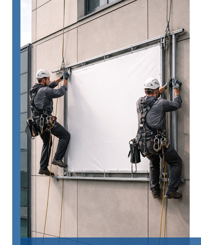 Монтаж наружной рекламной вывески в Мончегорске под ключ