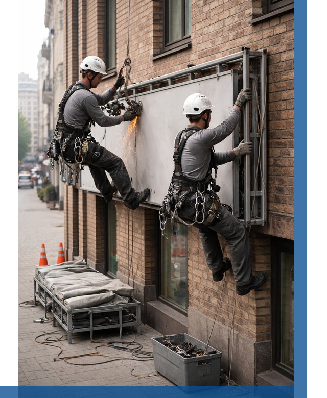 Демонтаж рекламной вывески в Мончегорске от 6565 р. | ВЫСОТНИК-Мнч