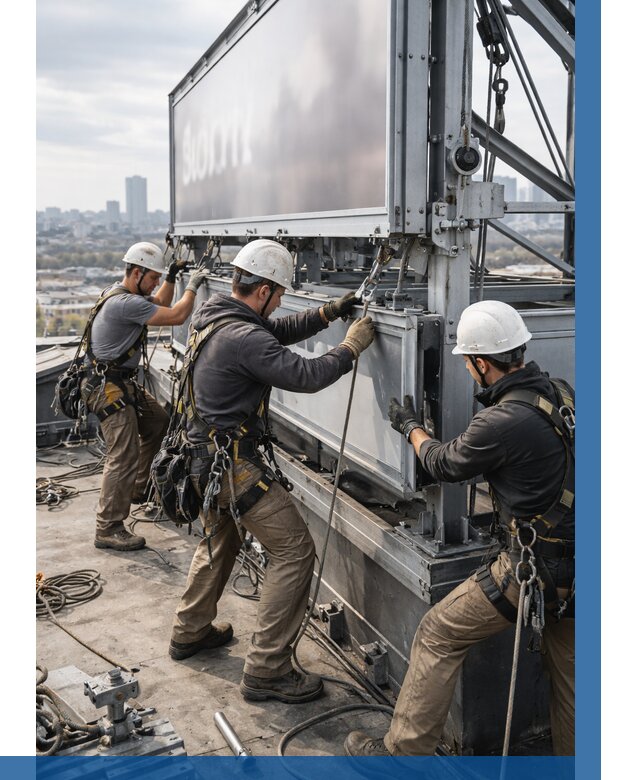 Монтаж крышной рекламной конструкции в Мончегорске от 60600 р.|ВЫСОТНИК-Мнч