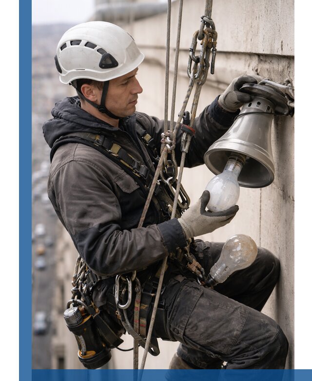 Замена ламп на высоте в Мончегорске профессионально и быстро