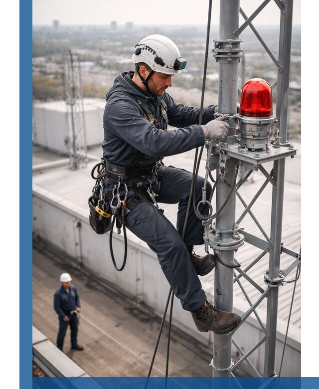 Монтаж заградительных огней и обслуживание объектов в Мончегорске